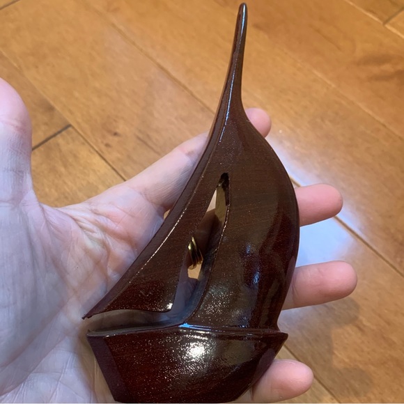 New Medford Mahogany Creations Genuine Barbados Mahogany Wood FISH and SAILBOAT - Picture 8 of 16